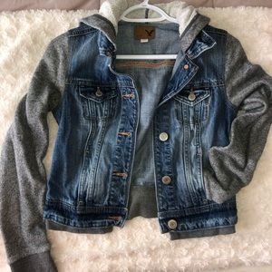 Jean and hoodie jacket